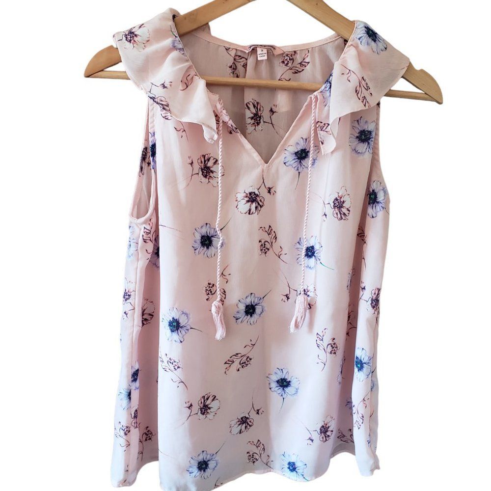 Y2K Juicy Couture Ruffled Sleeveless Top Shirt Tassels Pink Size Small Fairy